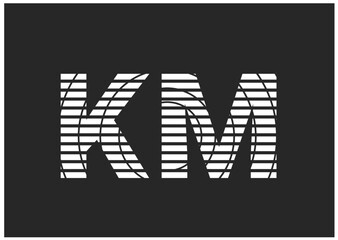 KM Letter Logo and T shirt Design Template