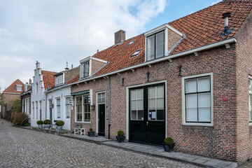 Fototapeta na wymiar Kraanstraat in Veere, Zeeland province, The Netherlands