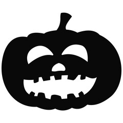 Paper cutting pumpkin isolated. Vector black silhouette lantern.