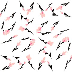 Pink flower with white background 