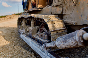 Fototapeta na wymiar geology bulldozer excavator construction industry
