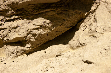 The texture of the sand. Sand quarry.