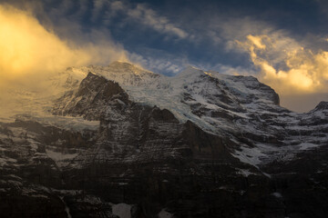 Fototapeta na wymiar sunset over the mountains, Swiss alpine