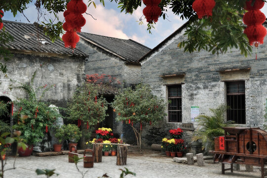 Licha Bagua, Zhaoqing city, Guangdong, China. Built 800 years ago, the village is the perfect example of a special category of the vernacular architecture of southern China.