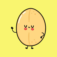 Cute funny oats character. Vector hand drawn cartoon kawaii character illustration icon. Isolated on yellow background. Oats character concept