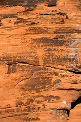 Ancient Anasazi petroglyphs in the Valley of Fire, United states