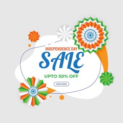vector illustration for Indian independence sale banner-15th august