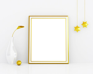 golden frame with flowers