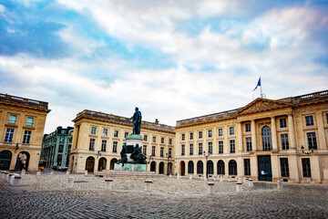 Fototapeta na wymiar Statue Louis XV on Place Royal square in Reims