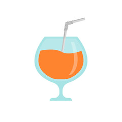 Natural fresh orange juice in a glass. Orange slice