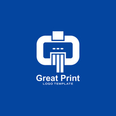 Printer logo. Letter G and P Symbol. Vector Illustration.