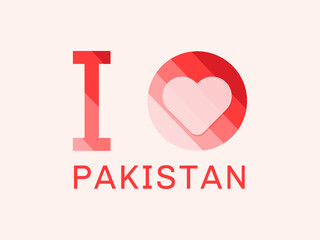 I Love Pakistan with heart shape Vector