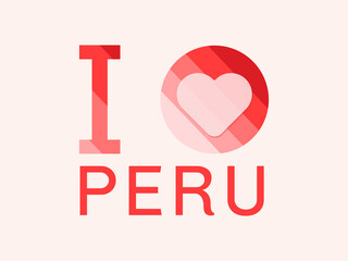 I Love Peru with heart shape Vector