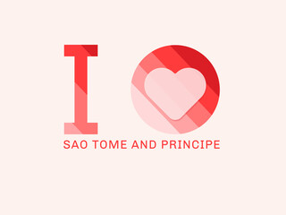 I Love São Tomé and Príncipe with heart shape Vector