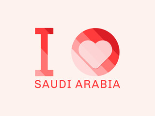 I Love Saudi Arabia with heart shape Vector