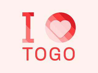 I Love Togo with heart shape Vector