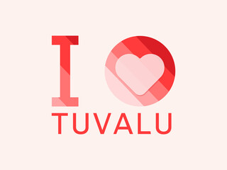 I Love Tuvalu with heart shape Vector