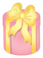 Pastel Pink Gift Box Decorated with Yellow Bow
