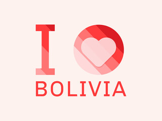 I Love Bolivia with heart shape Vector