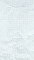 Crumpled white sectional paper sheet textured with empty space.