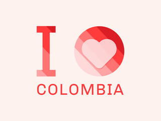 I Love Colombia with heart shape Vector
