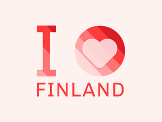 I Love Finland with heart shape Vector