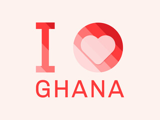 I Love Ghana with heart shape Vector
