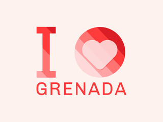 I Love Grenada with heart shape Vector