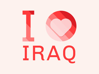 I Love Iraq with heart shape Vector