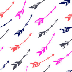 Decorative boho arrows graphic seamless pattern. Ethnic apache design. Native american motive.