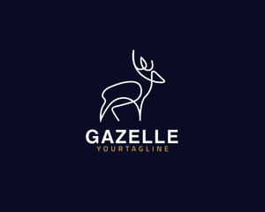 Cool one line Gazelle logo design and unique animal concept, can be used as a sign, app Icon or symbol, multi-layer vector and easy to modify, size and color, compatible with all illustrator versions

