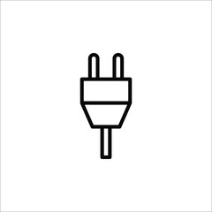Plug-in, electrical vector icon Plug electric cable wire icon isolated on white background. sign symbol vector illustration