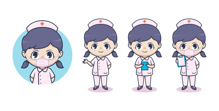 Chibi cute nurse character design
