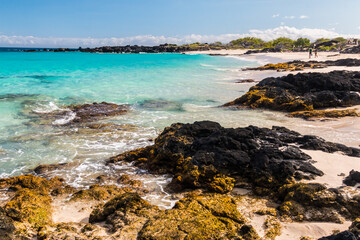Exposed Lava on The Shore of Manini'owali Beach and Kua Bay, Kekaha Kai, State Park, Hawaii Island, Hawaii, USA