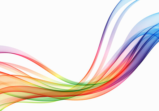 Vector Wave Flow Background Abstract Spectrum Curved Lines Background Colorful Wave