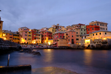 Boccadasse beach with the colorful houses