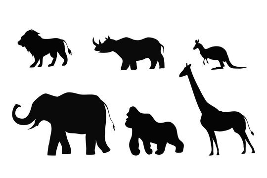 Silhouette Animal Set Illustration