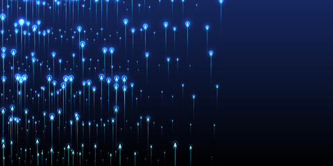 Abstract vertical line beams data flows vector.