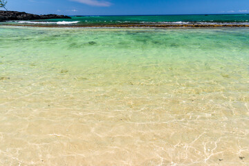 The Calm Water of Pu'u Ali'i Beach,  Kekaha Kai State Park, Hawaii Island, Hawaii, USA