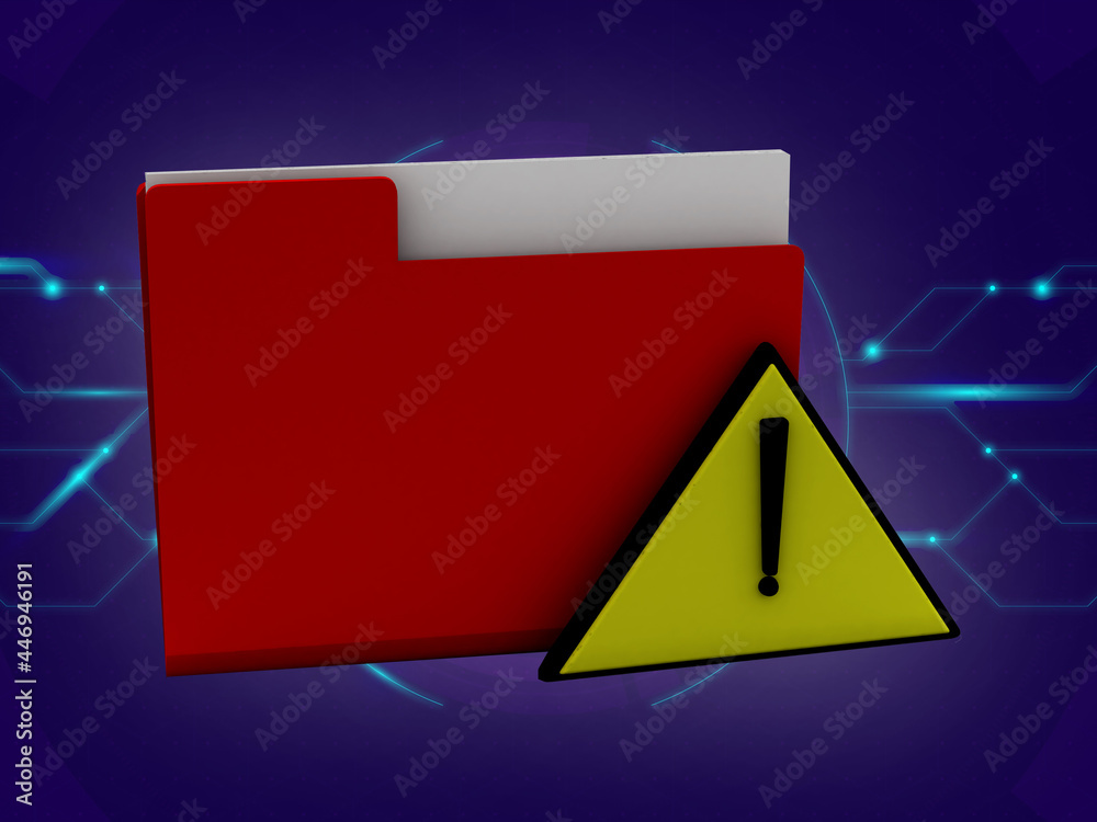 Poster malware folder icon. isometric of malware folder 3d icon for web design isolated