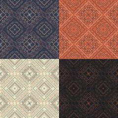 ethnics geometric line seamless background for fabric