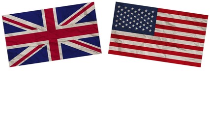 United States of America and United Kingdom Flags Together Paper Texture Effect Illustration