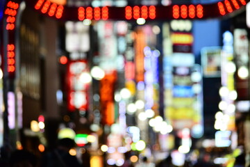 Blurred lights in Tokyo night