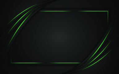 abstract elegant green lines on black background