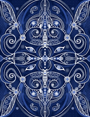 pattern in blue

