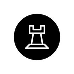 Rook chess icon vector glyph rounded style