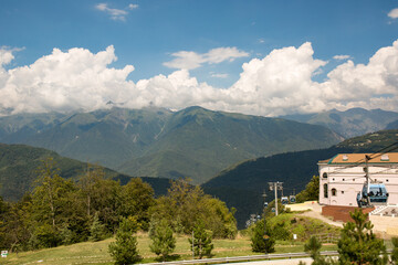 Russia Sochi city view Gorki gorod  in summer mountans