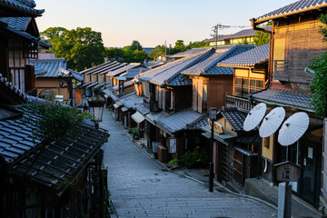 京都市 夕暮れの二寧坂（二年坂）