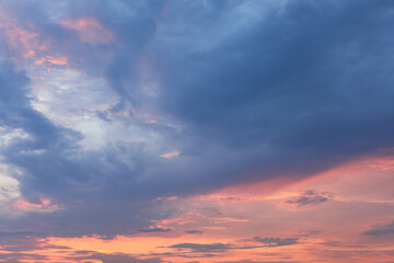 sunset sky with clouds, clouds in the sky, blue sky with clouds