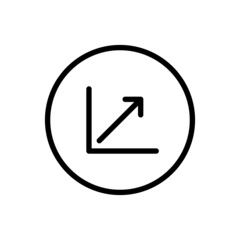 Up chart icon vector line rounded style